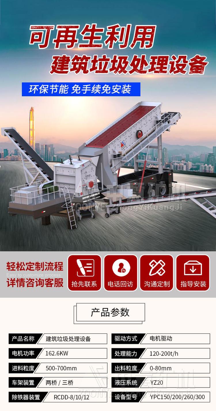 環(huán)保型移動式建筑垃圾回收利用設(shè)備